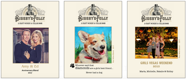 Example of three gift card labels