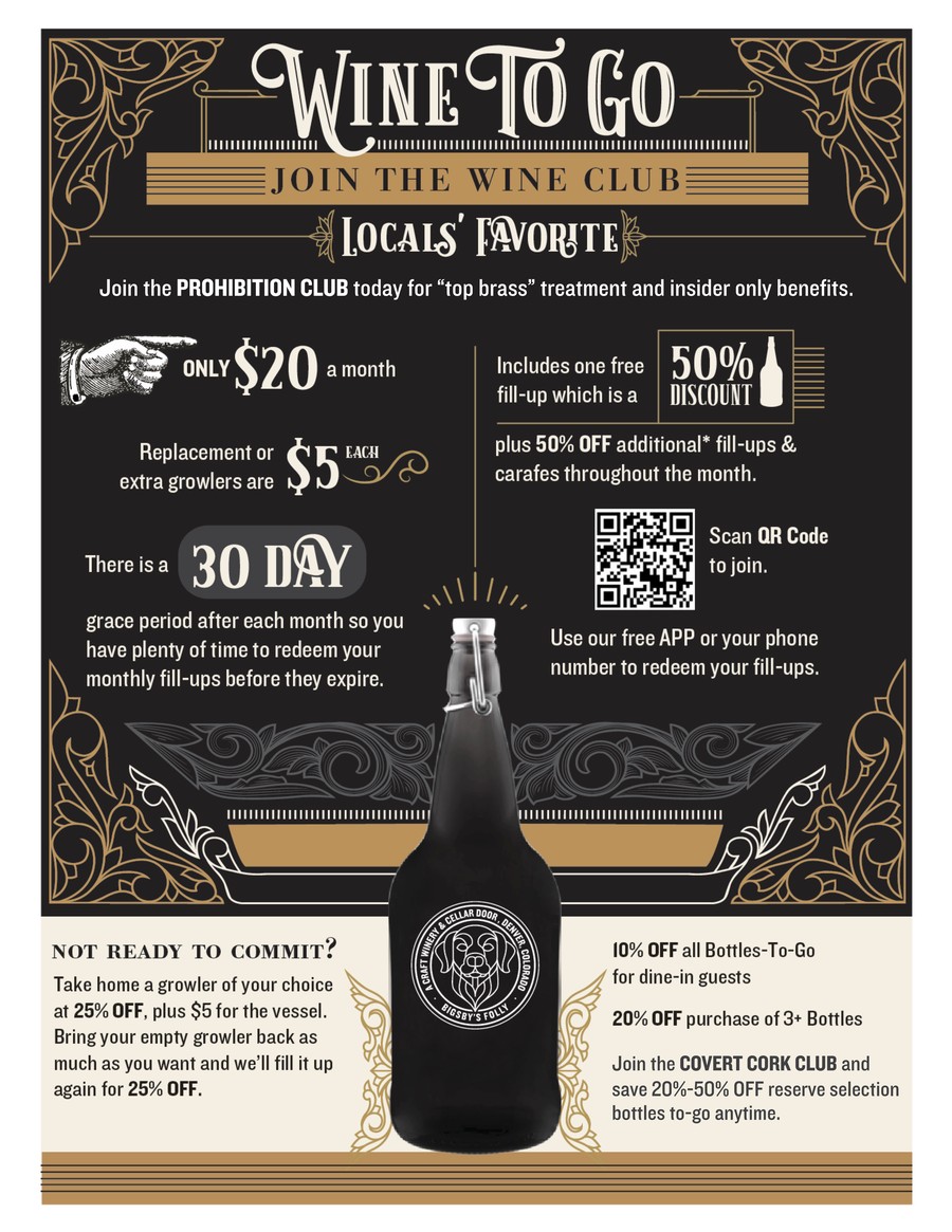 Bigsbys Folly Craft Winery Sample Menu (Catering)