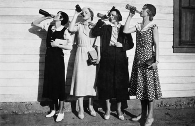 flappers drinking out of bottles