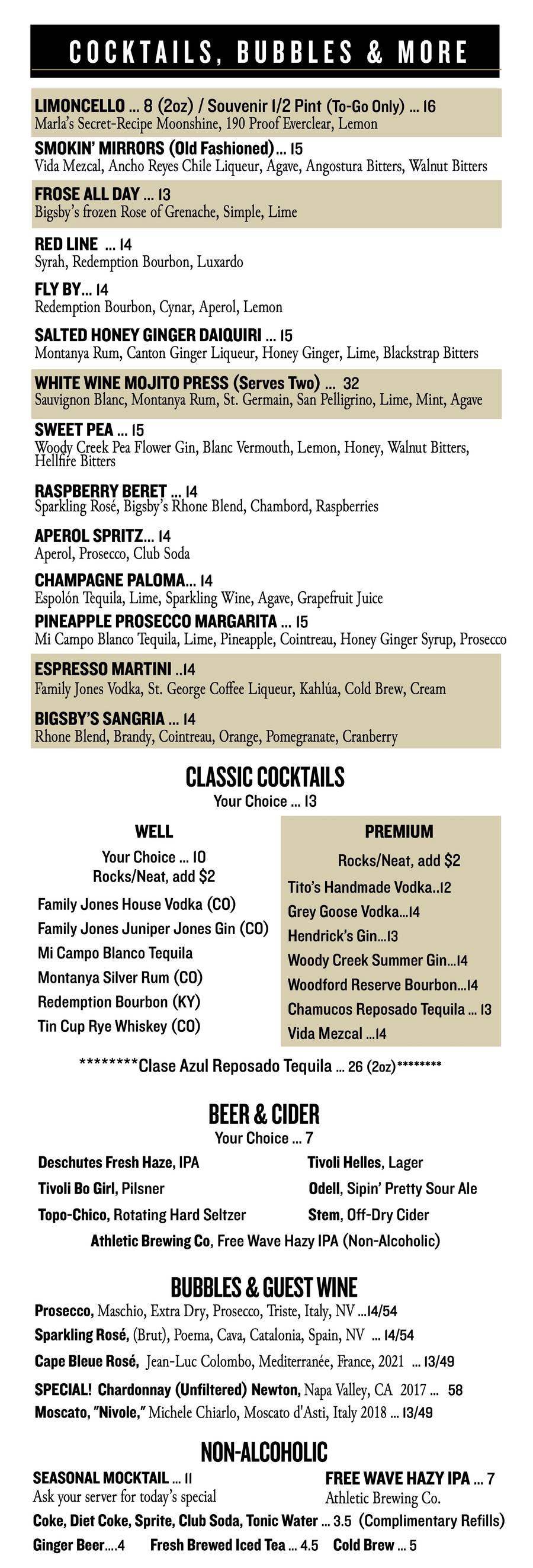 cocktail menu