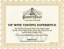 VIP Wine Tasting Experience Certificate